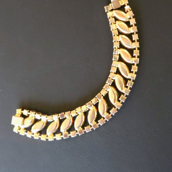 Vintage Orange & Red Rhinestone Flat Bracelet - Picture 9 of 9